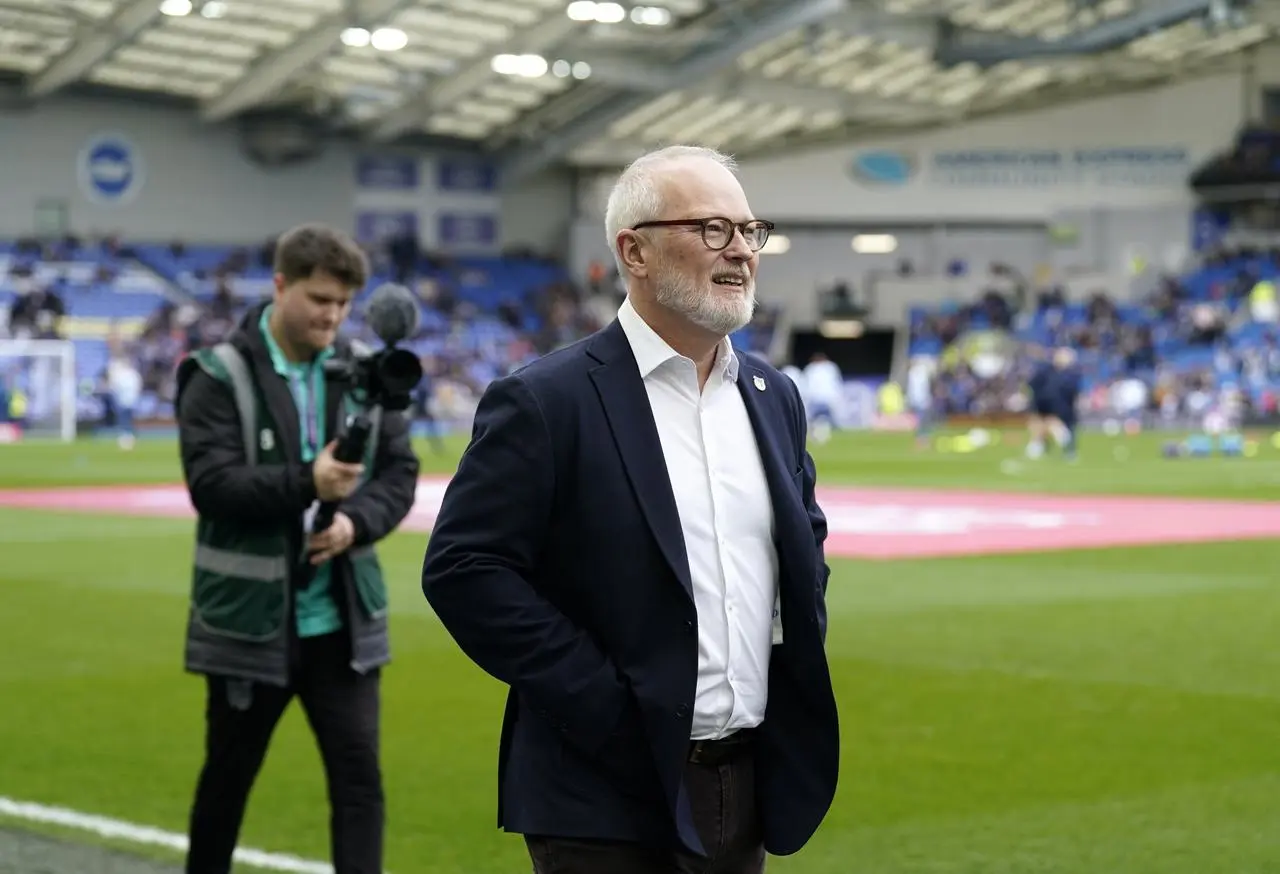 Jason Stockwood pictured at Grimsby's FA Cup tie against Brighton in March 2023