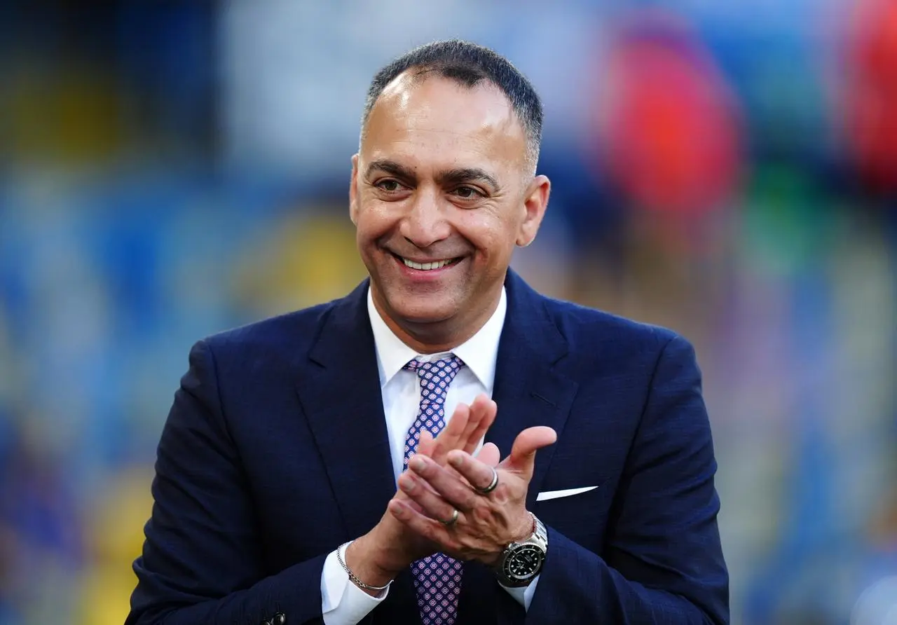 Leeds chairman Parag Marathe applauding at the home game against Bristol City