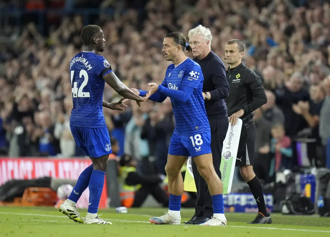 Jack Grealish makes his debut for Everton off the bench at Leeds