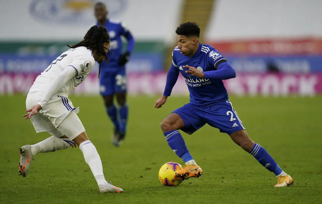 James Justin in action against Leeds at Elland Road