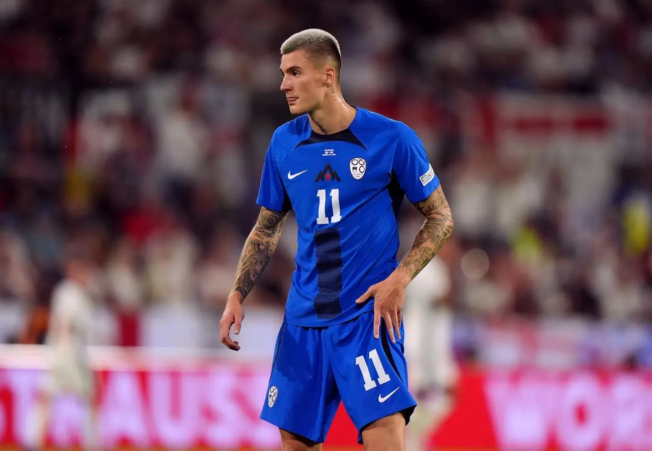 Benjamin Sesko in action for Slovenia at Euro 2024 