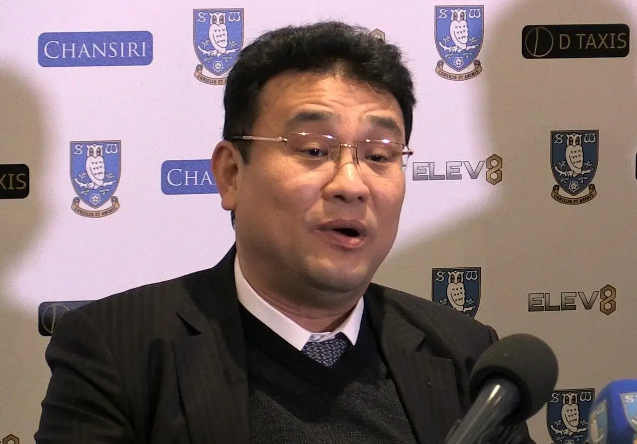 Screengrab taken from PA Video of Sheffield Wednesday owner Dejphon Chansiri during a press conference