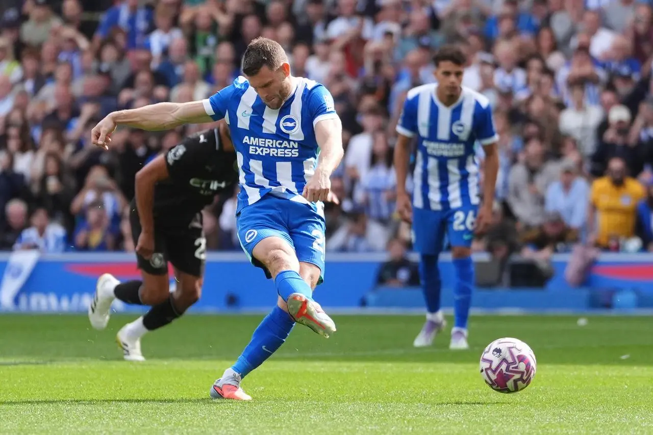 James Milner scores Brighton's equaliser against Manchester City