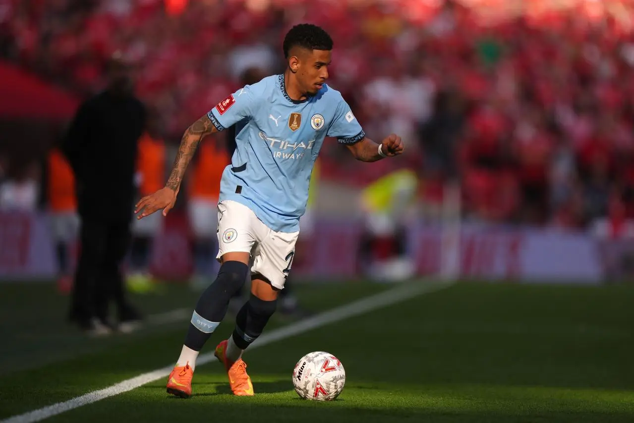 Savinho in action for Manchester City