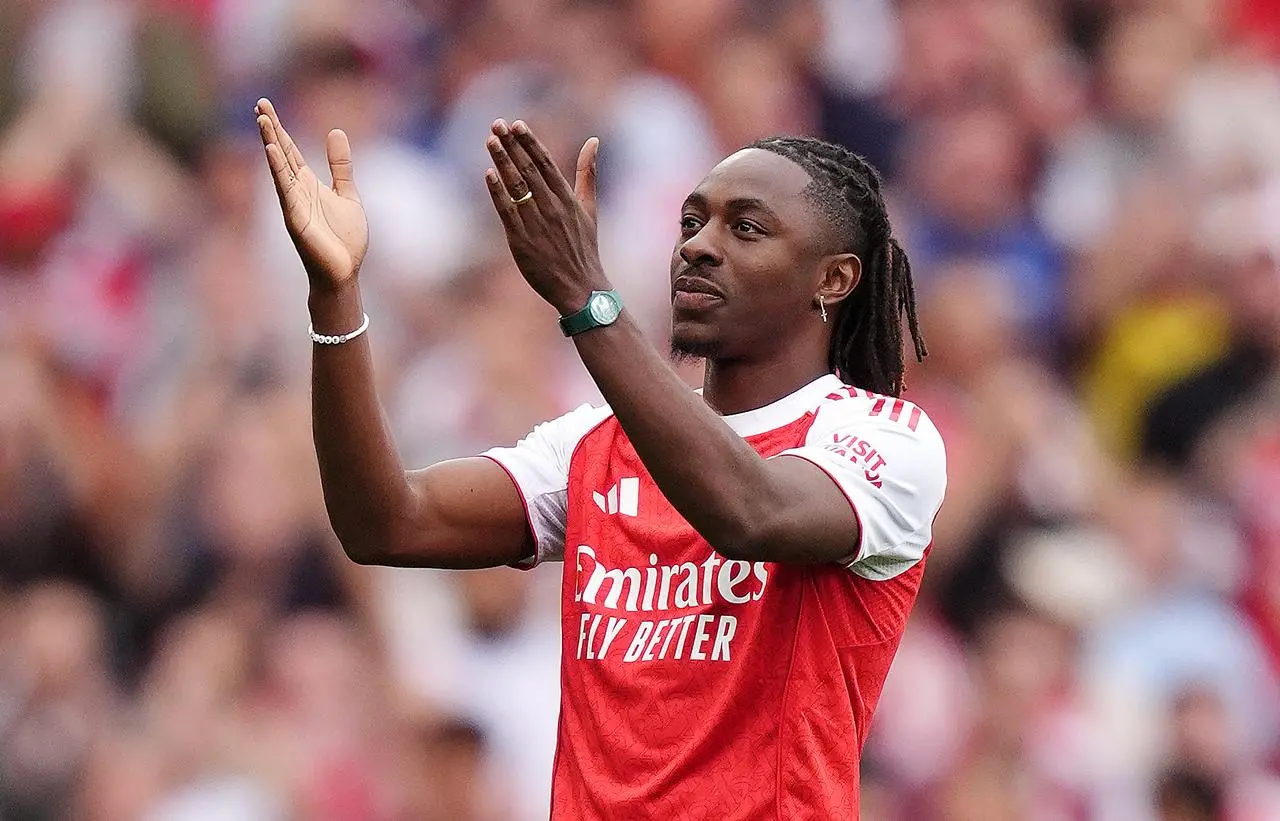 Eberechi Eze on the pitch at Arsenal