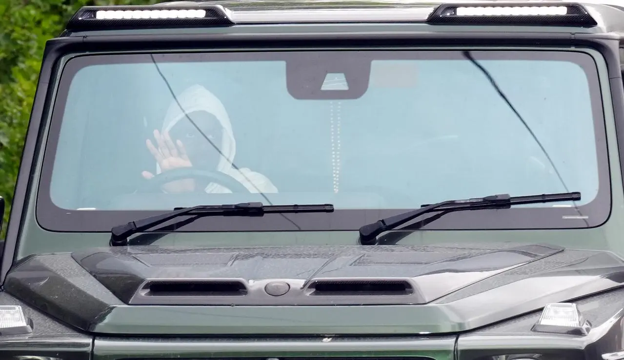 Alexander Isak arrives at Newcastle's training centre on Wednesday 