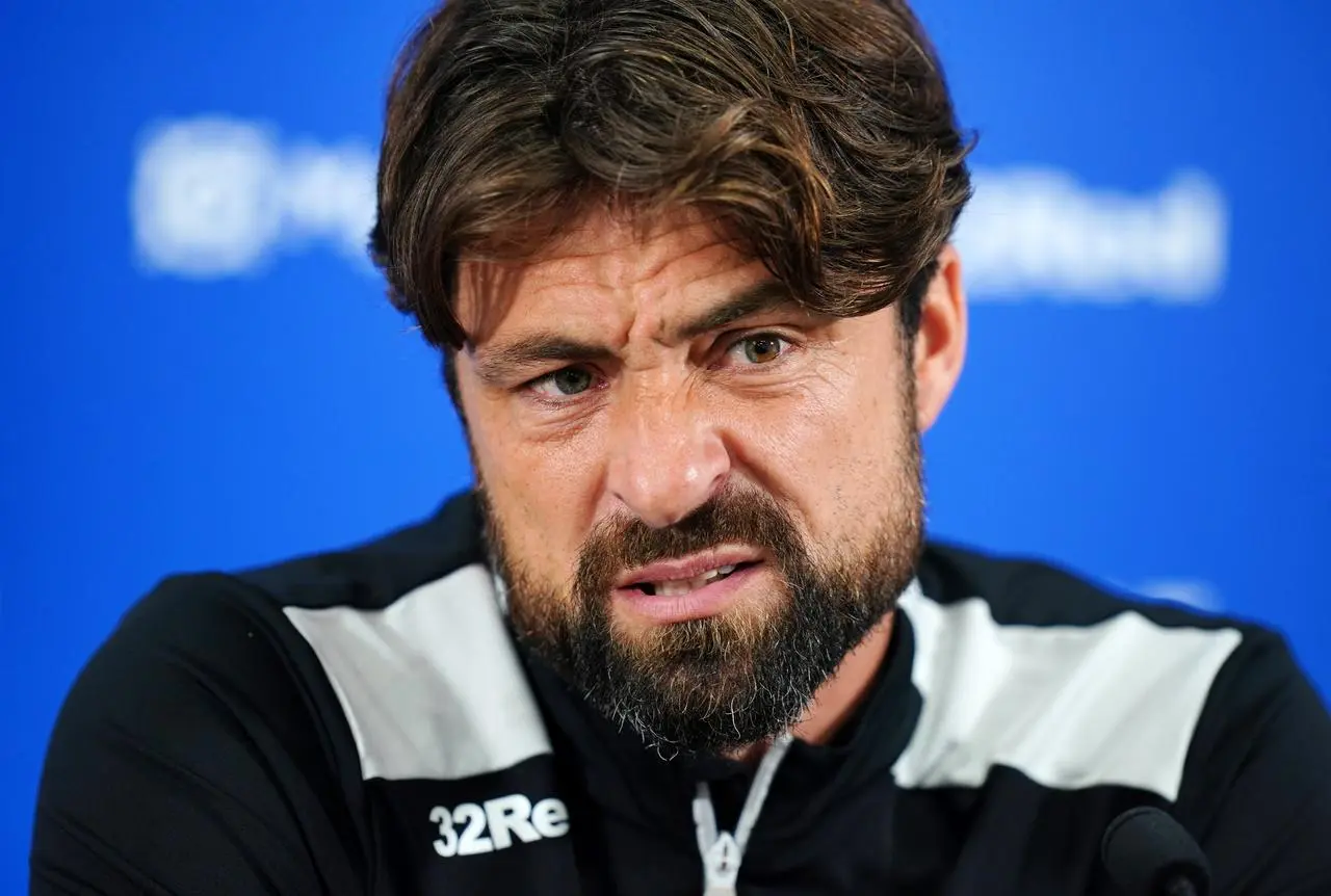 Rangers manager Russell Martin during a press conference 