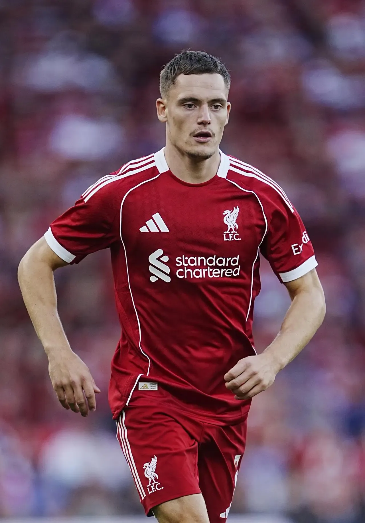 Liverpool’s Florian Wirtz during a friendly at Anfield