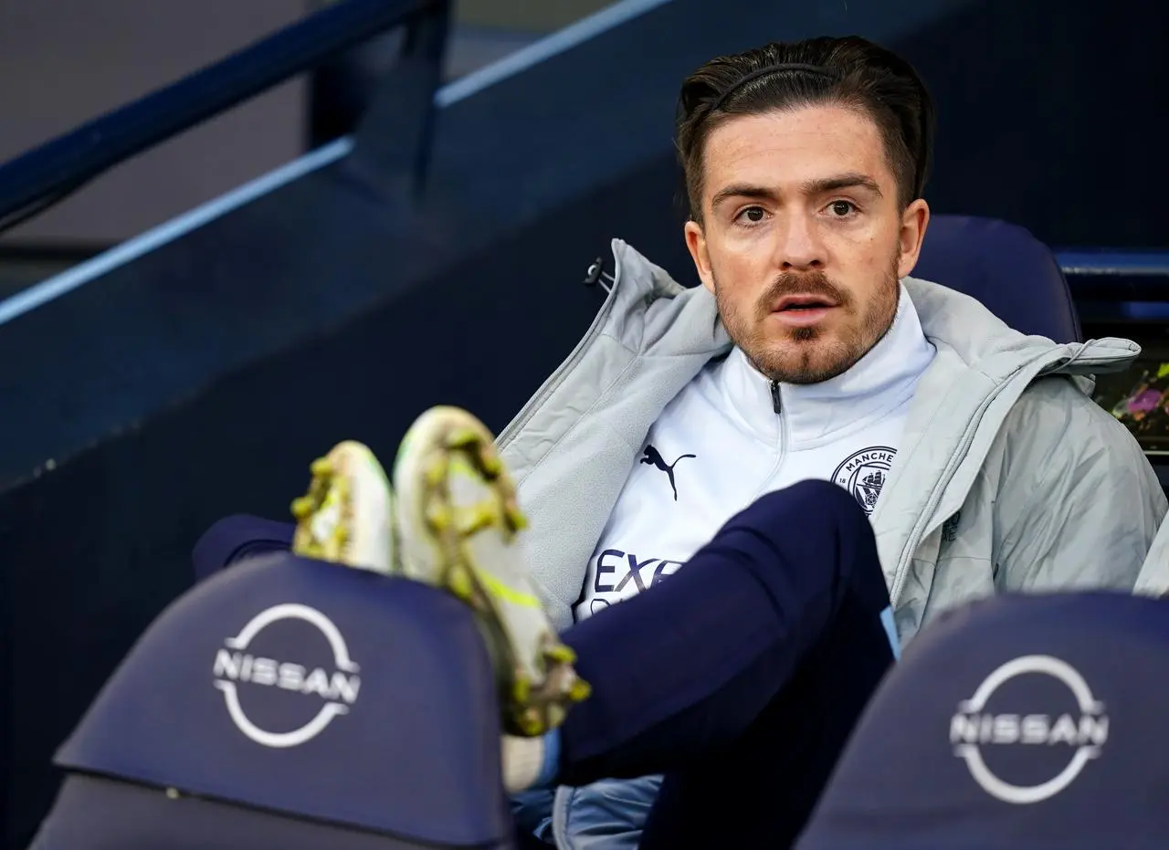 Jack Grealish on the Manchester City bench