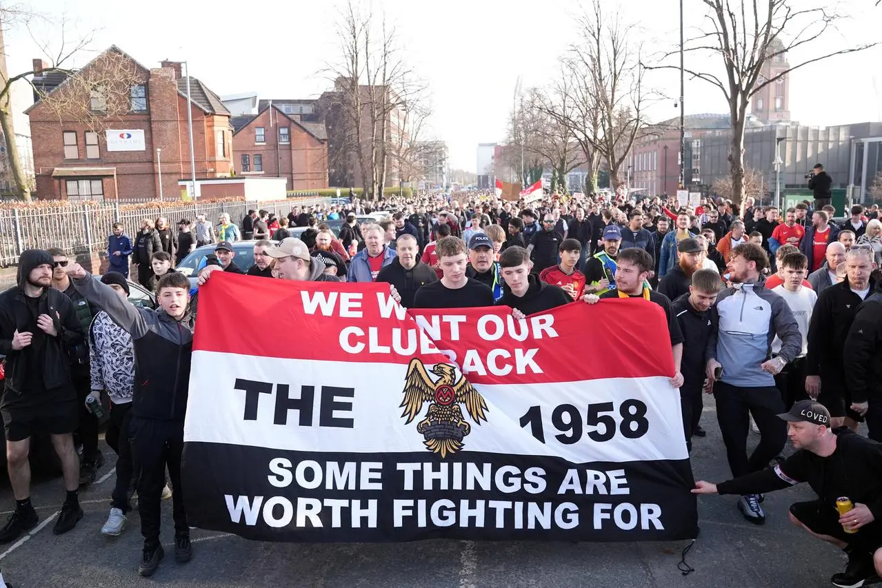 Man Utd fan group The 1958 stage a protest