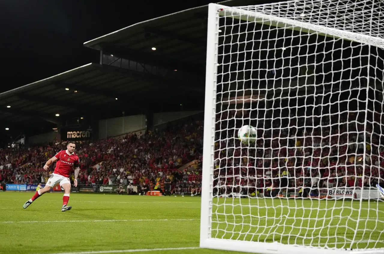 Jack Marriott scores during the shootout