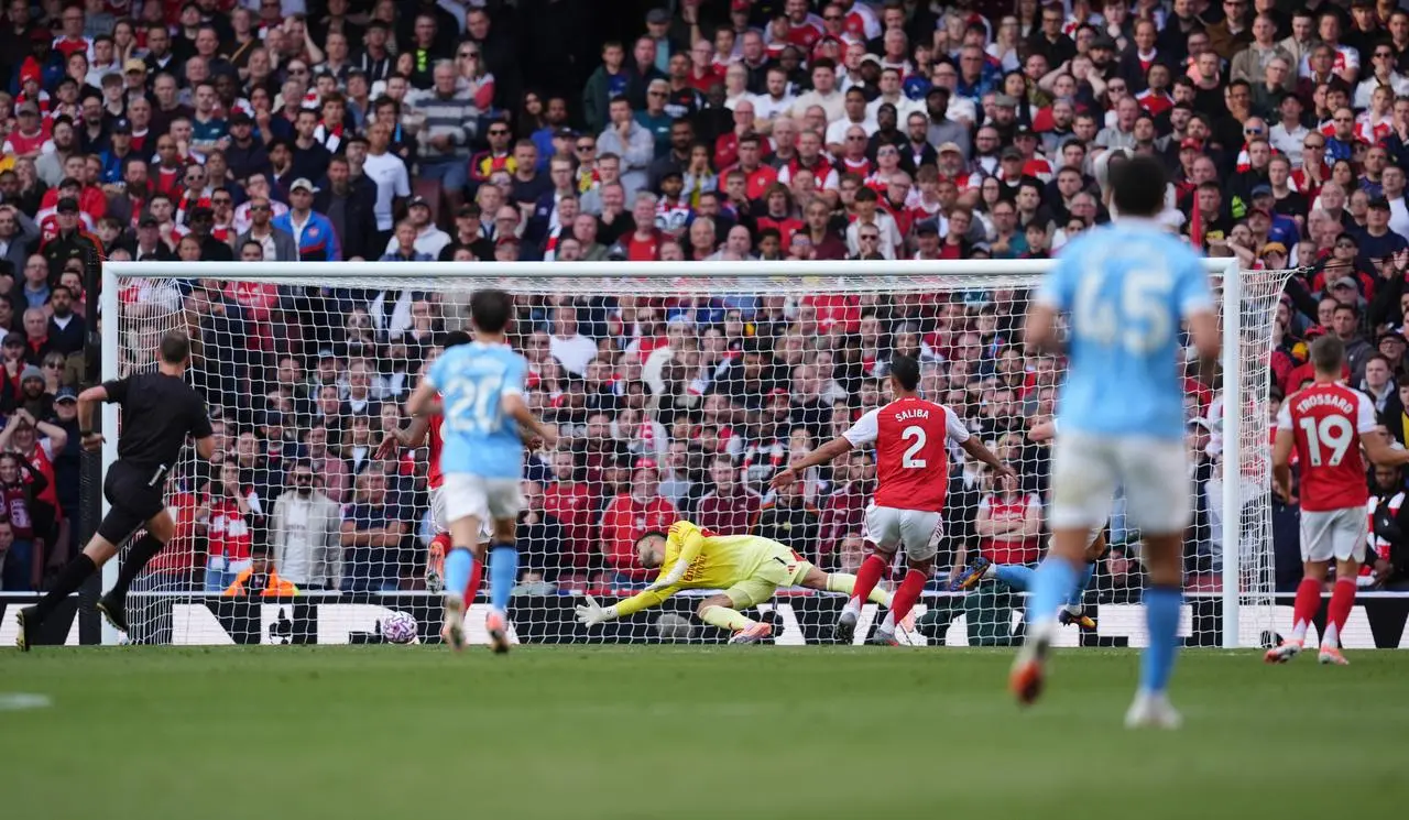 Erling Haaland scored for Manchester City after nine minutes at the Emirates 