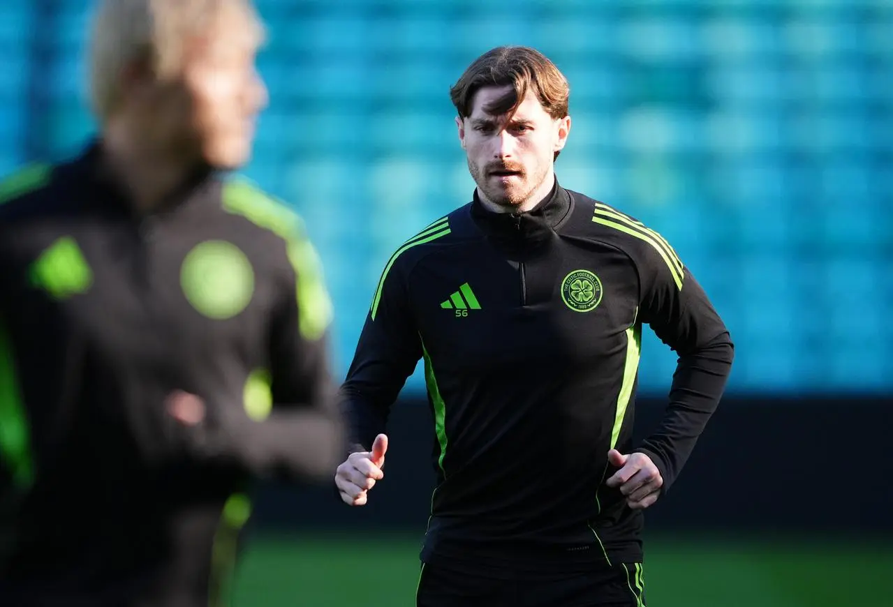 Celtic’s Anthony Ralston during a training session at Celtic Park