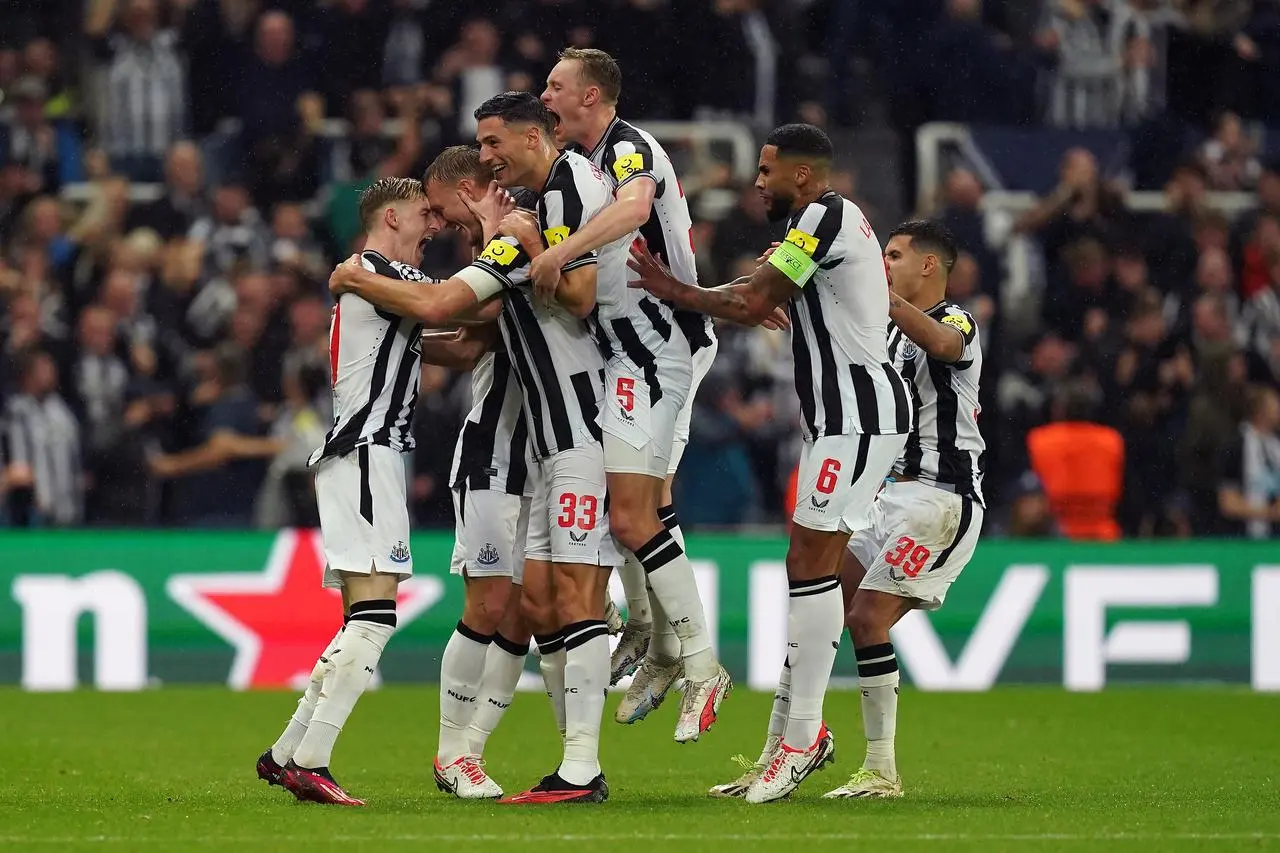 Newcastle players celebrate