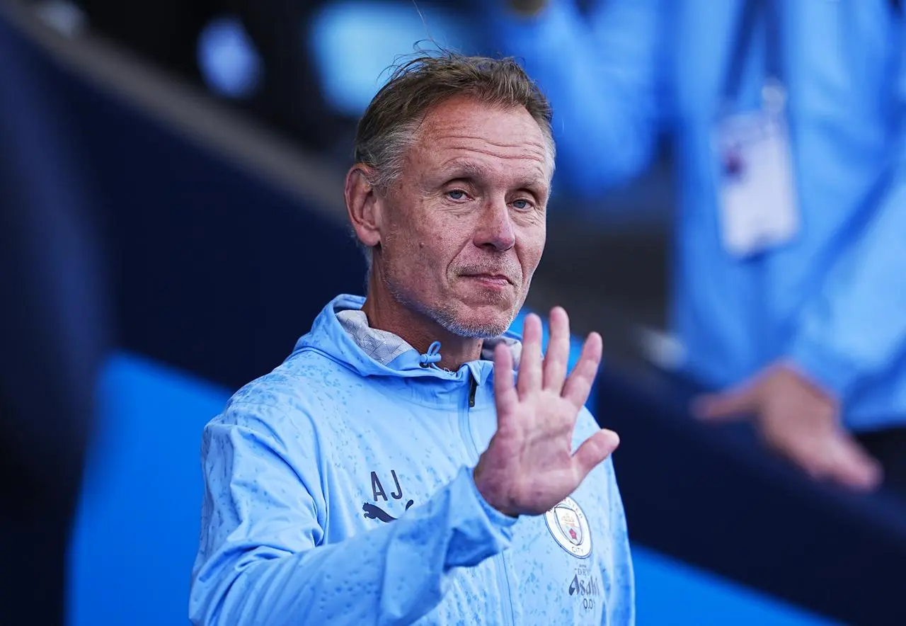 Manchester City manager Andree Jeglertz on the touchline during a game
