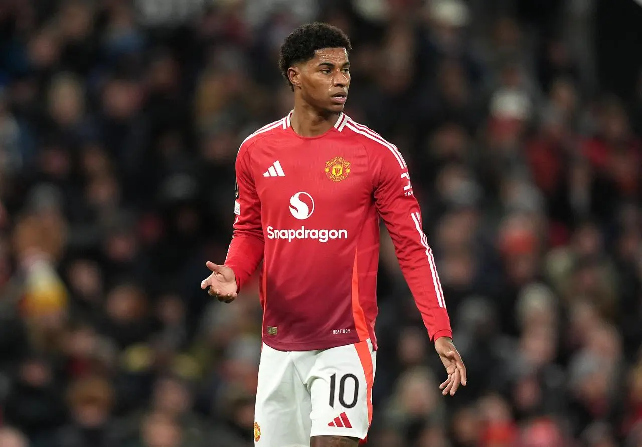 Manchester United’s Marcus Rashford during a Europa League clash with Bodo/Glimt
