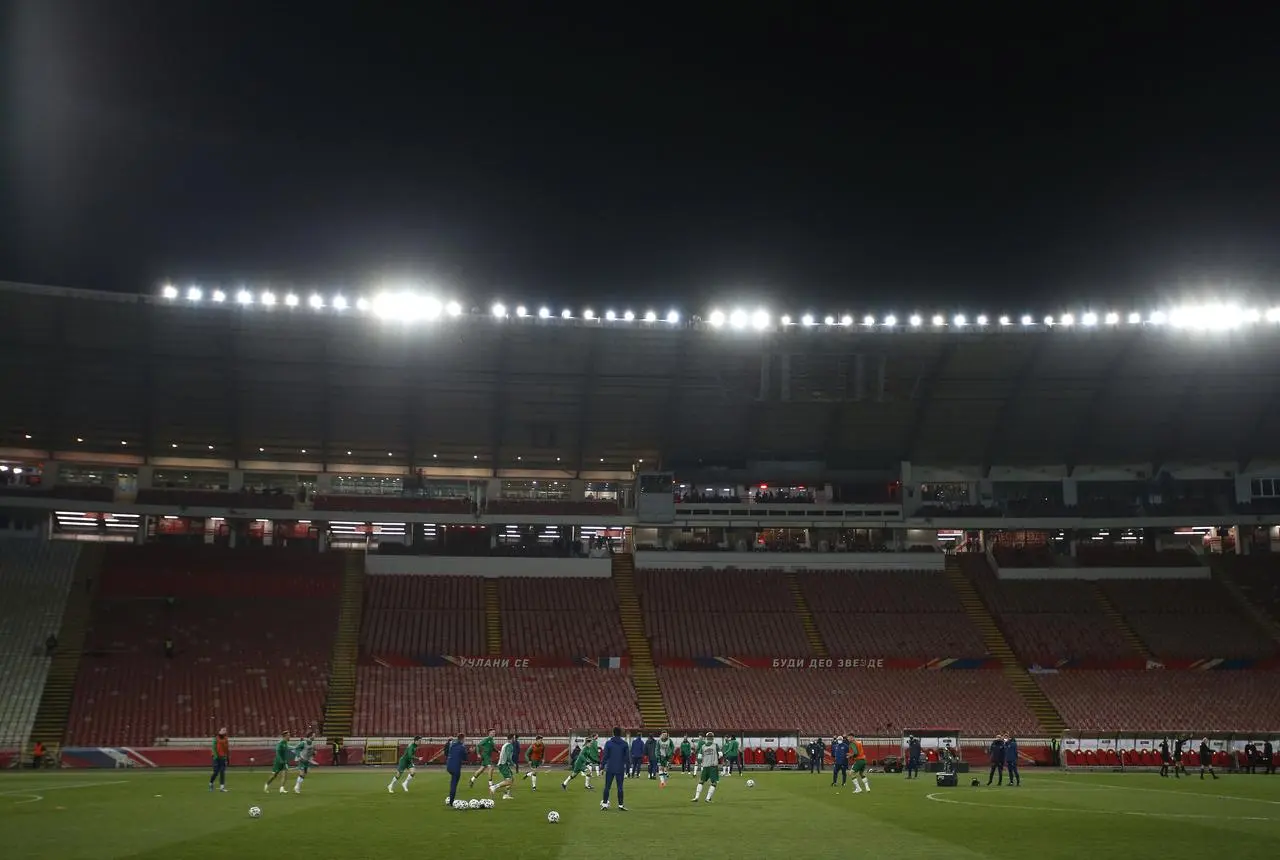 England are facing Serbia at the Rajko Mitic Stadium in Belgrade