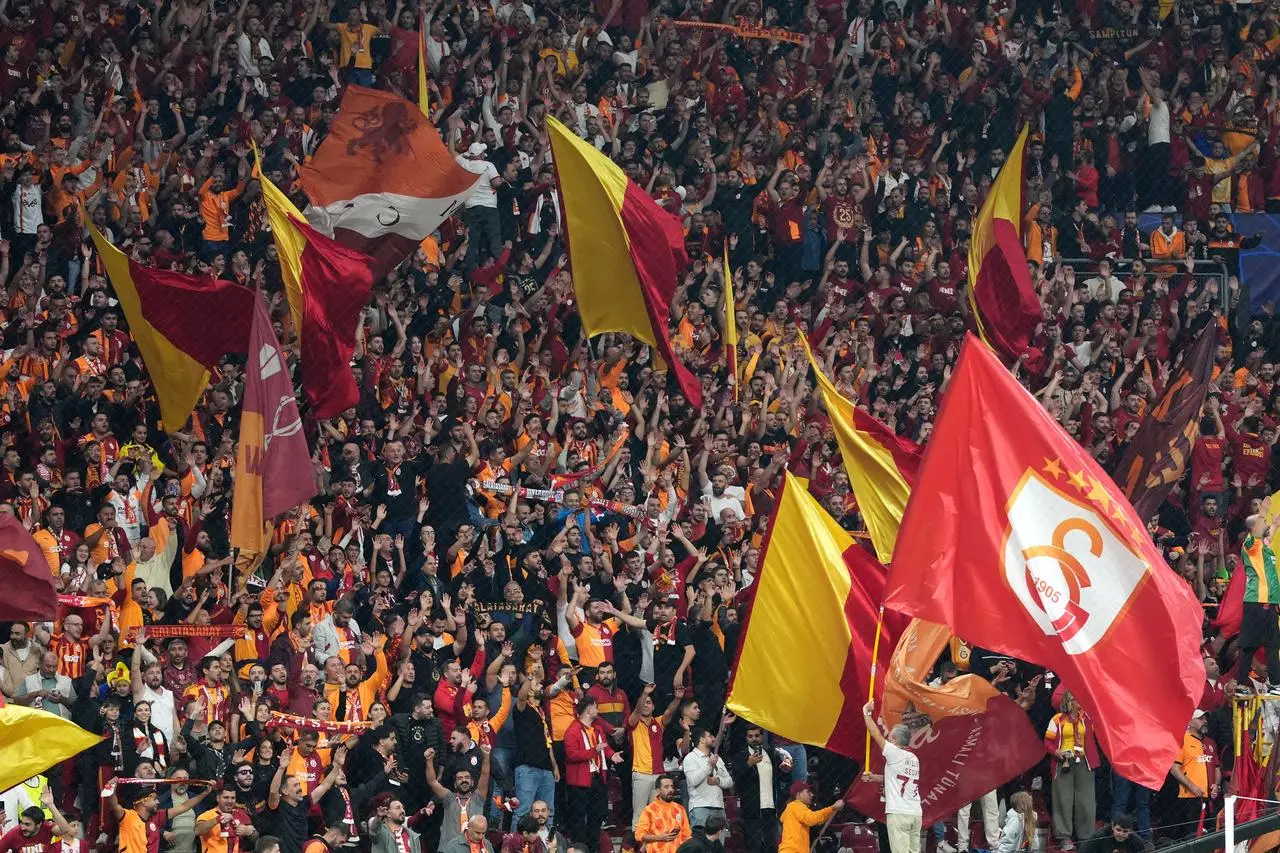 Galatasaray fans waving flags
