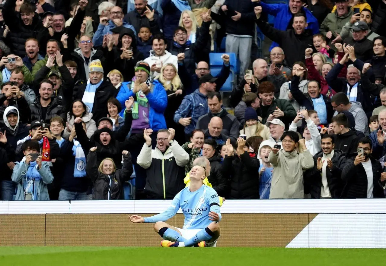Erling Haaland celebrates