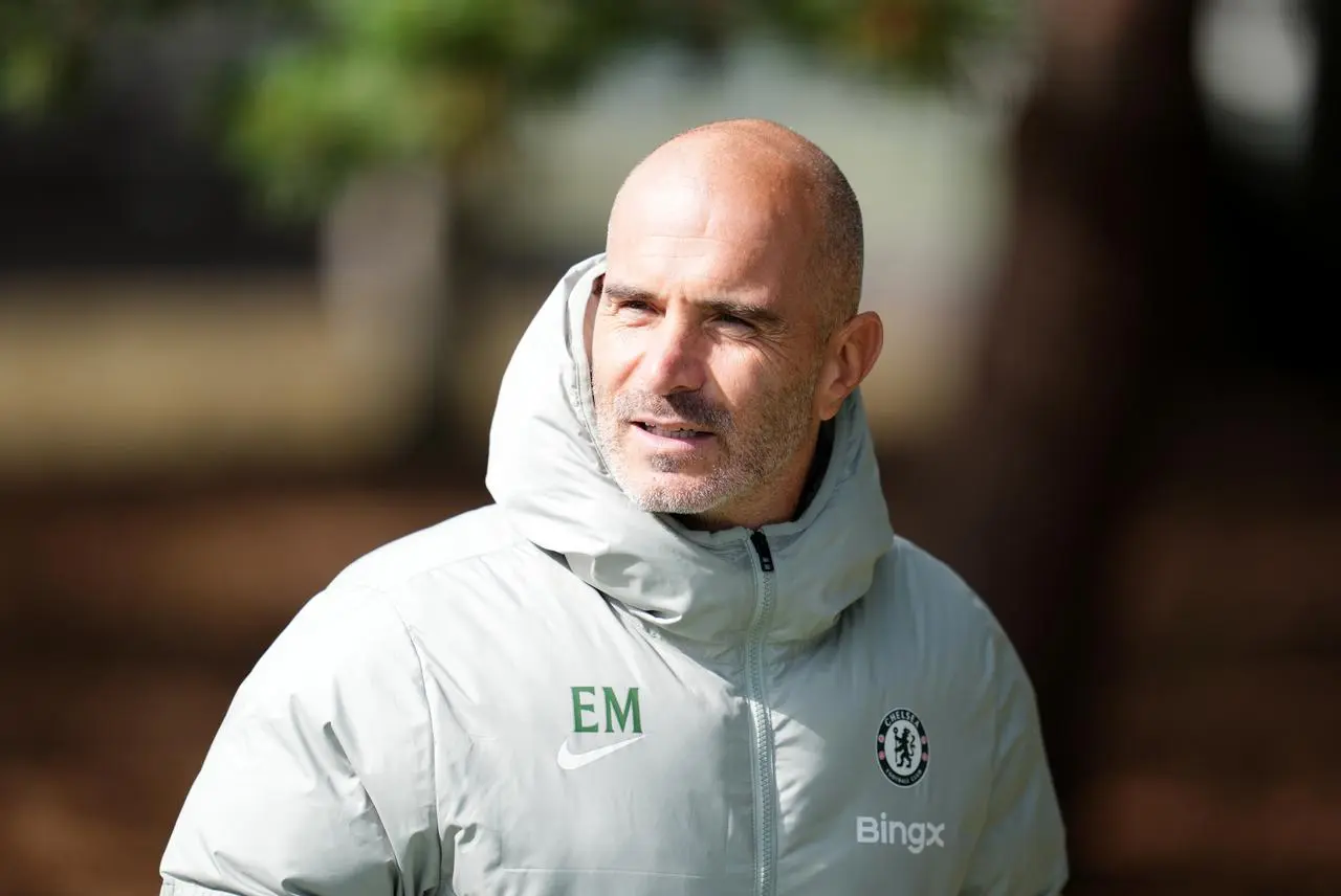 Chelsea manager Enzo Maresca during a training session