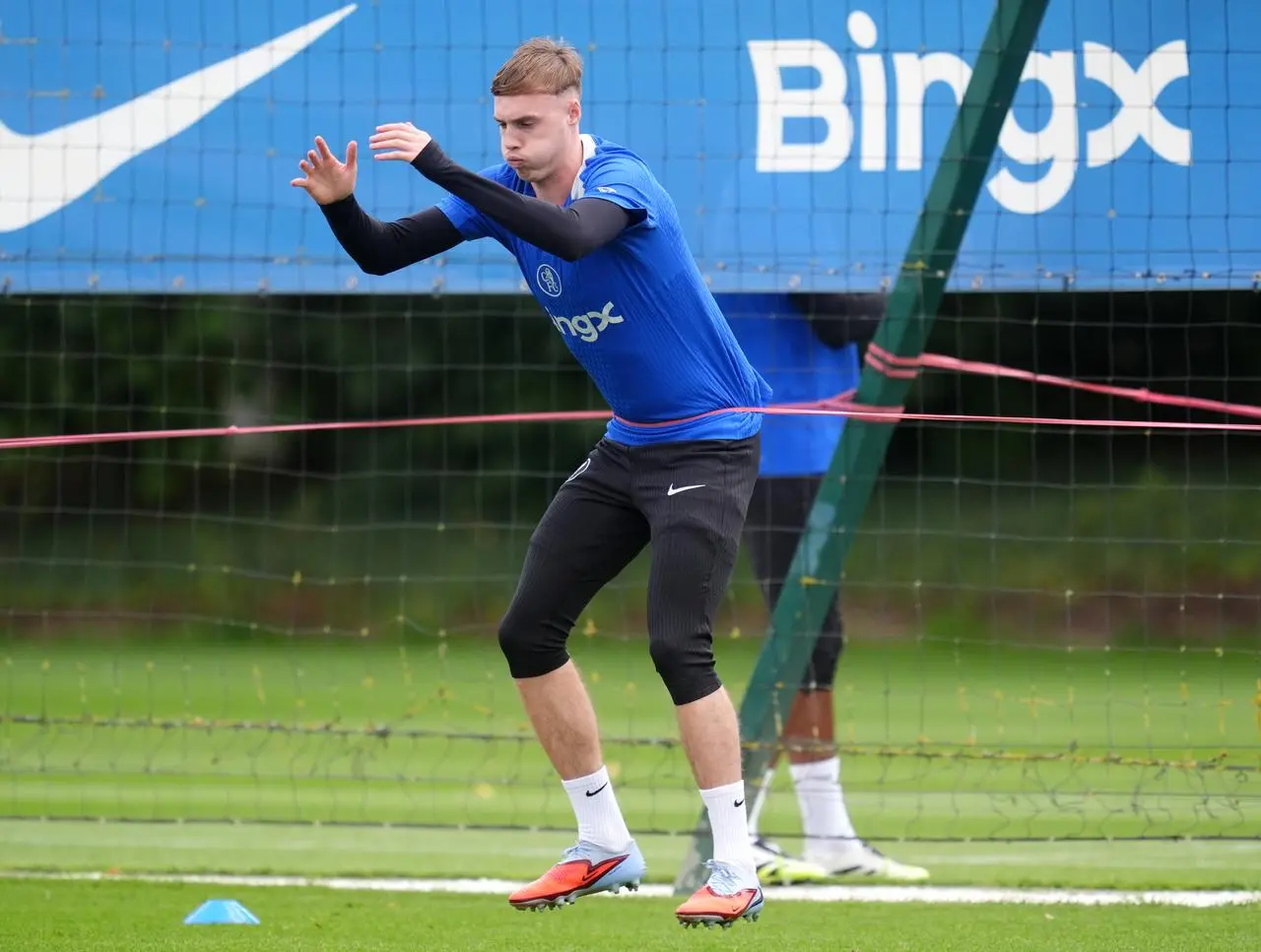 Chelsea’s Cole Palmer during a training session