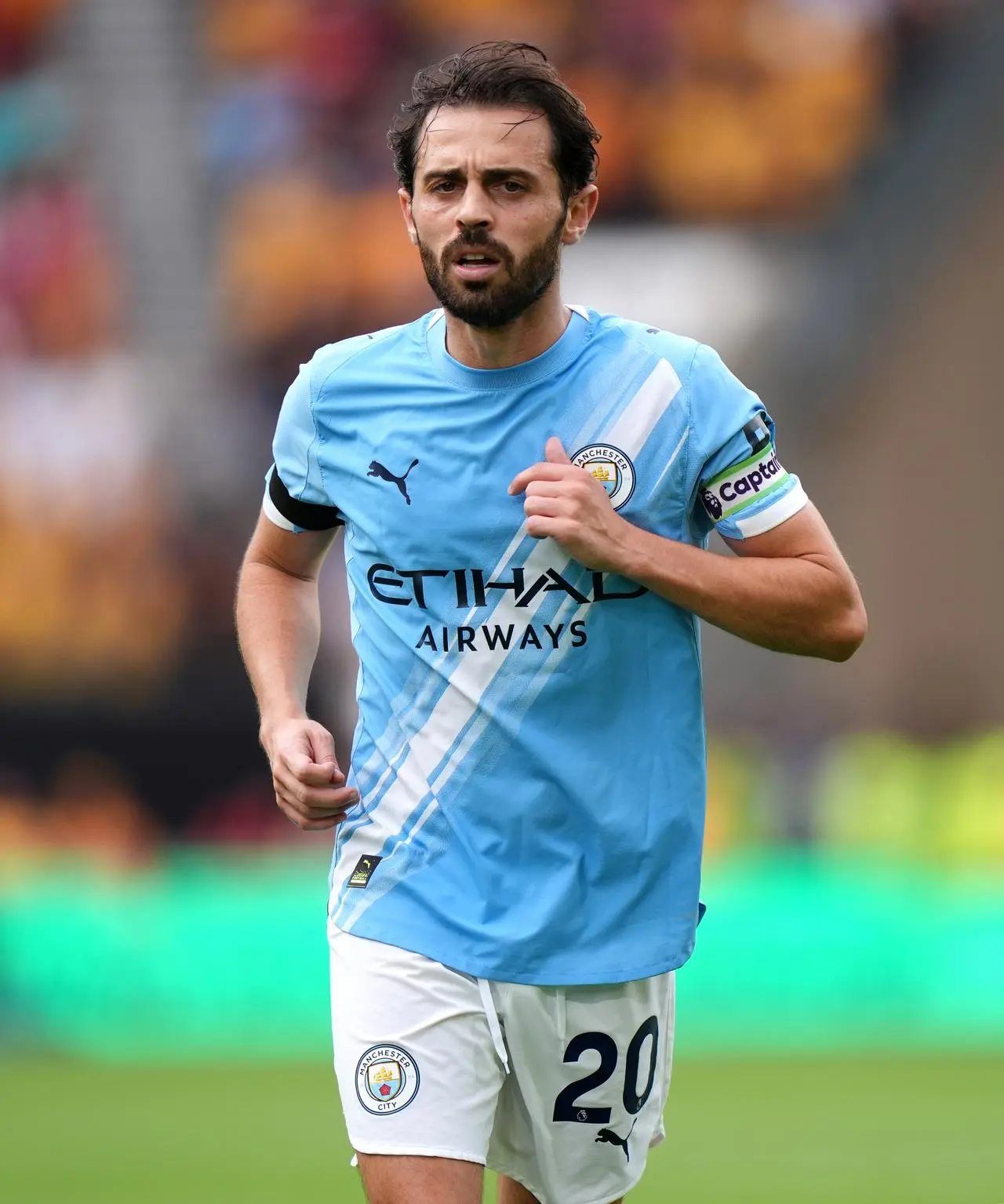 Manchester City’s Bernardo Silva wearing the captain's armband