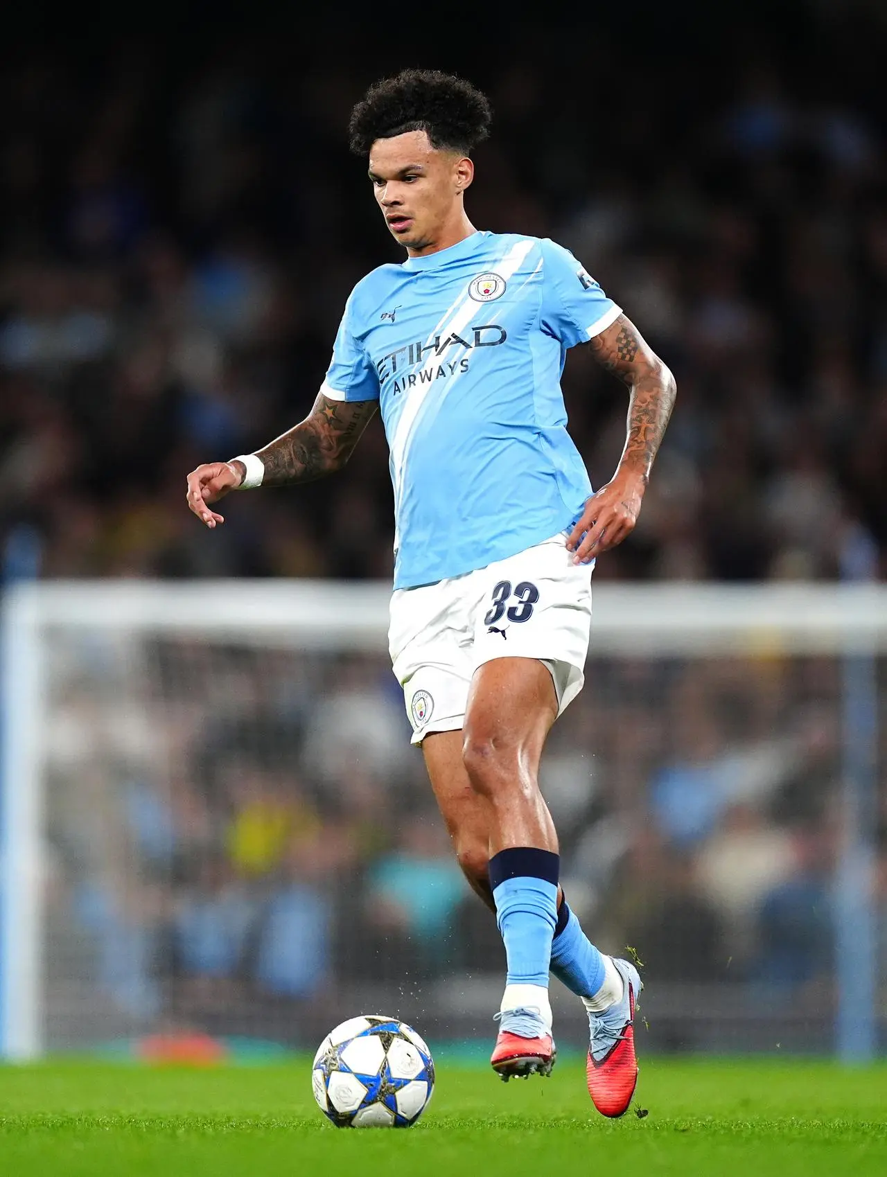 Nico O’Reilly in action for Manchester City