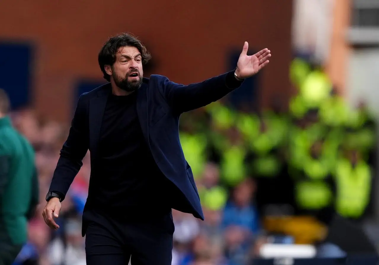 Rangers manager Russell Martin gestures on the touchline