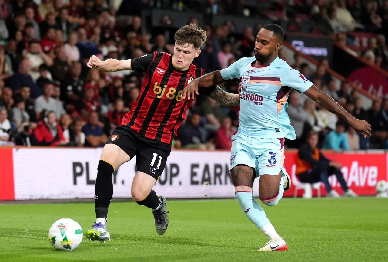 Ben Doak (left) against Brentford