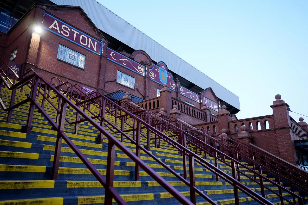 A general view outside the holte end at Villa Park