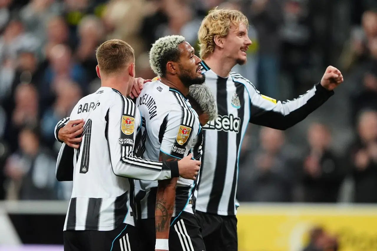 Joelinton celebrates scoring