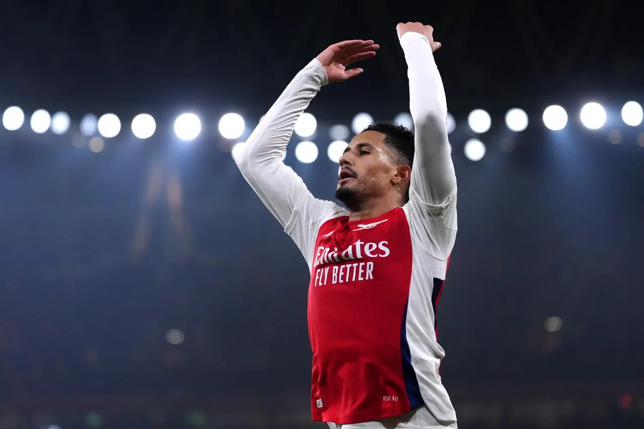 William Saliba celebrates