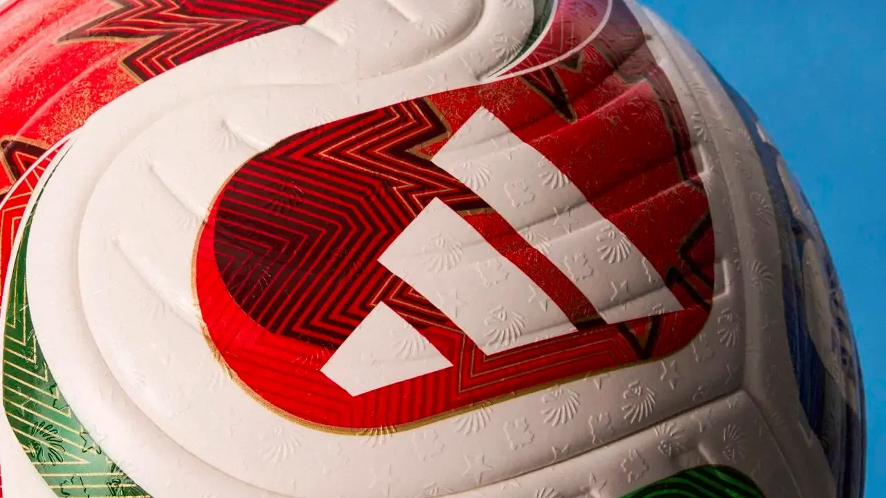 The panels of the ball are embossed with icons to represent the three World Cup host nations