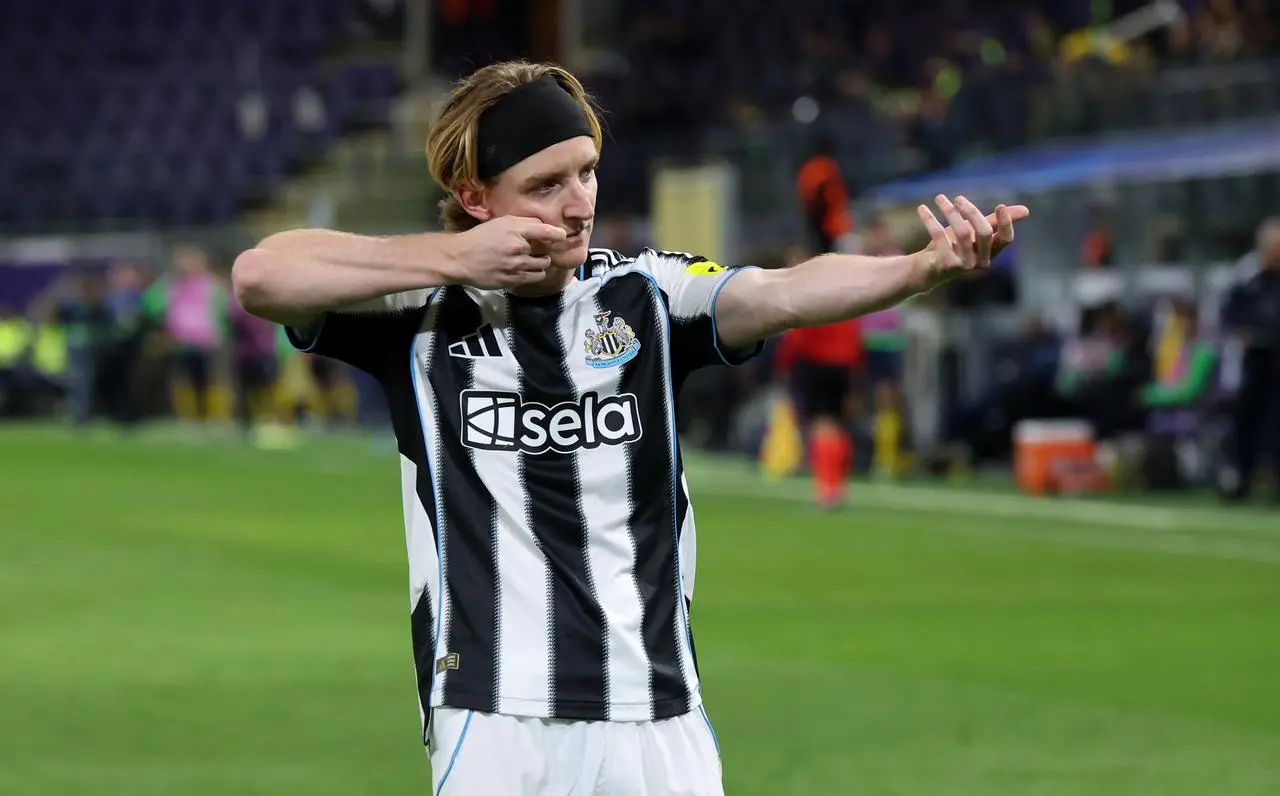 Anthony Gordon celebrates