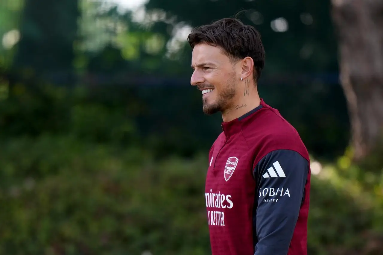 Ben White during an Arsenal training session