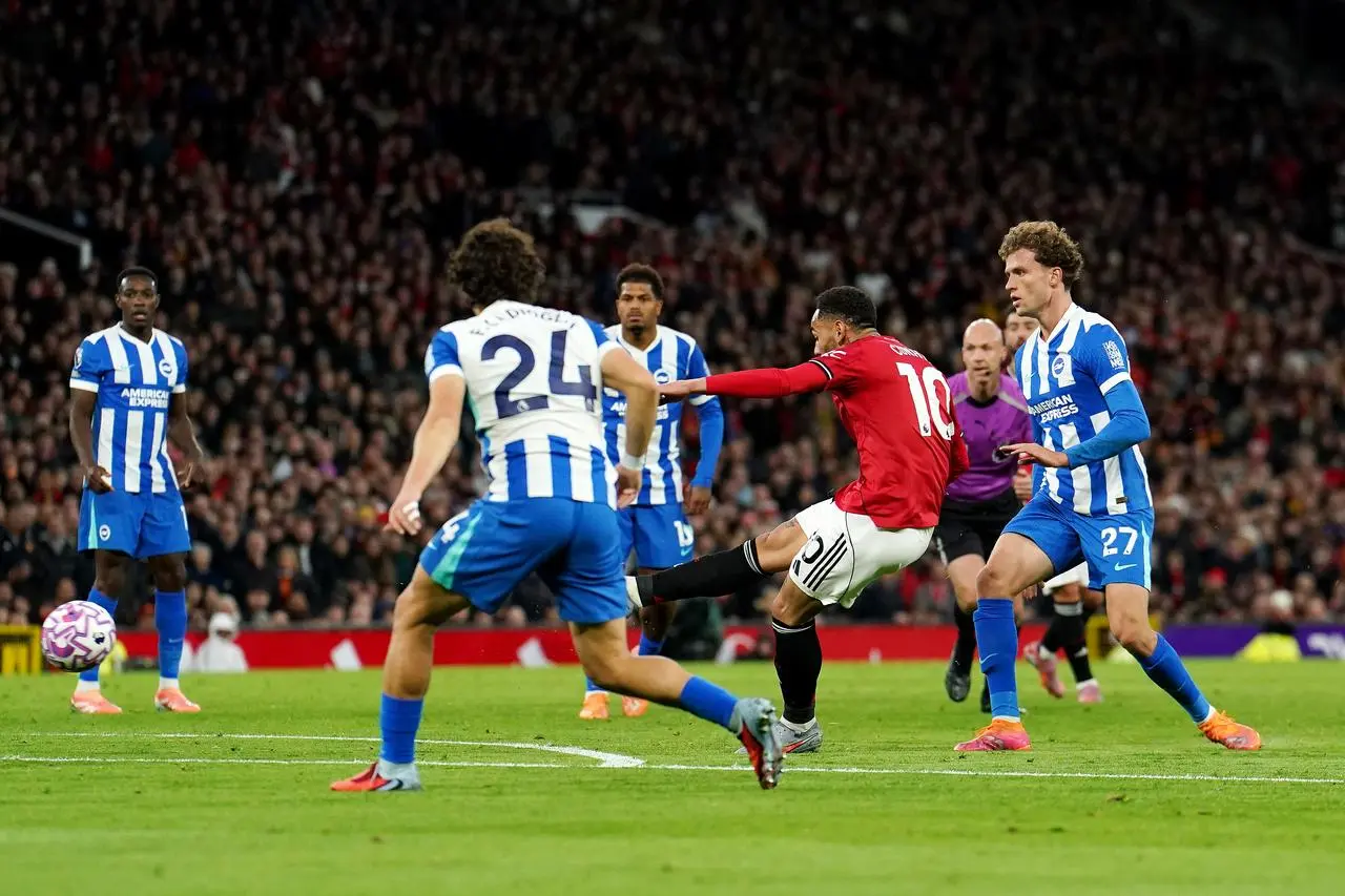 Matheus Cunha scores his first Manchester United goal