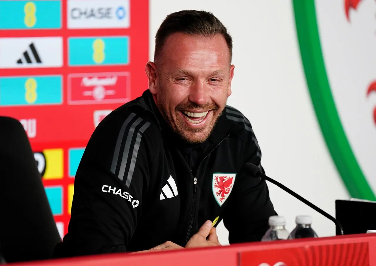 Wales manager Craig Bellamy speaks to the media 