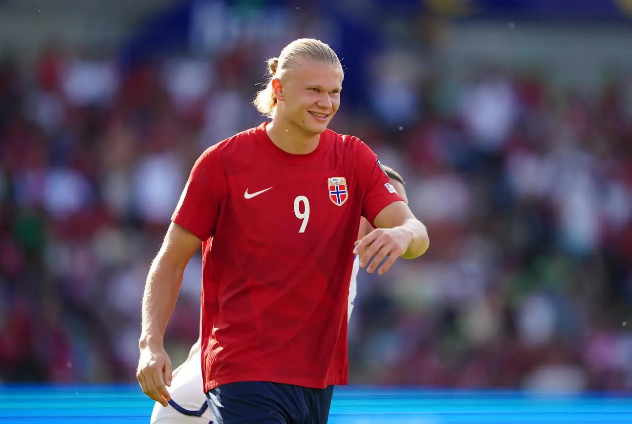 Erling Haaland during a match for Norway