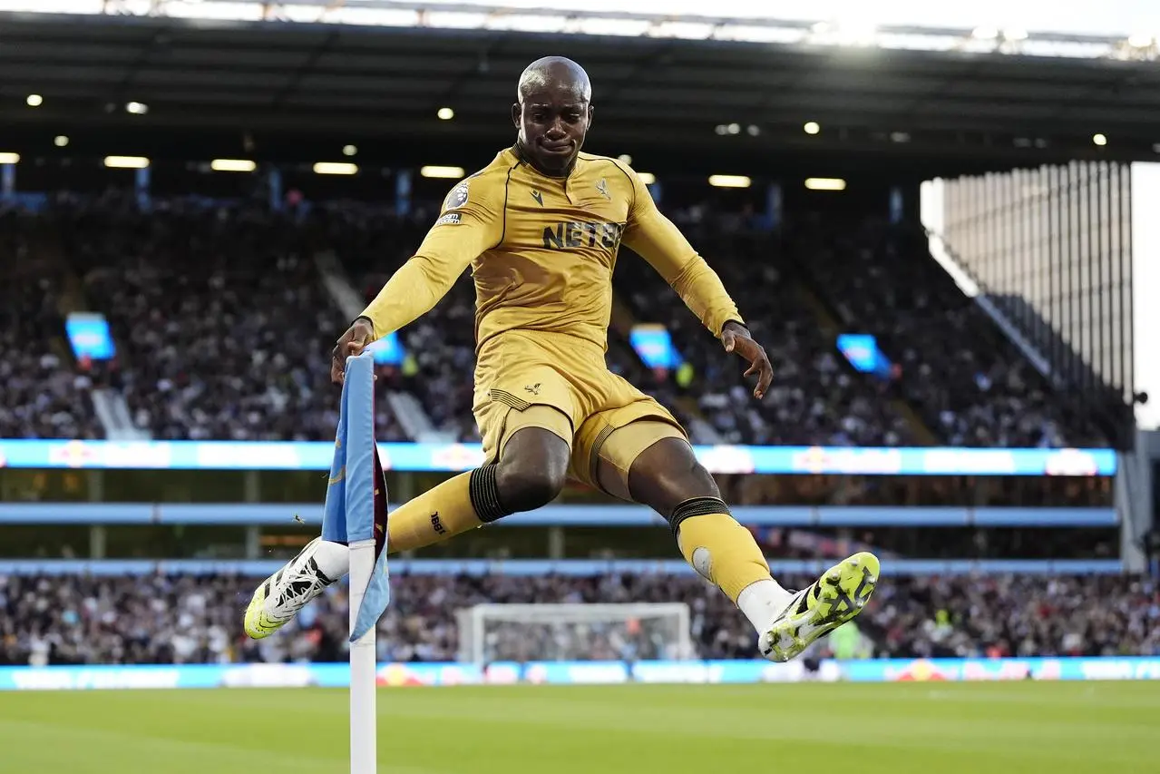Jean-Philippe Mateta celebrates scoring for Crystal Palace