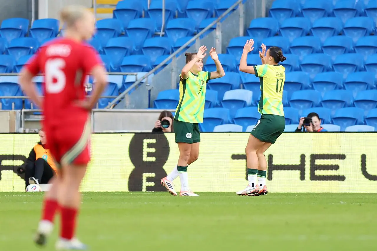Caitlin Foord celebrating