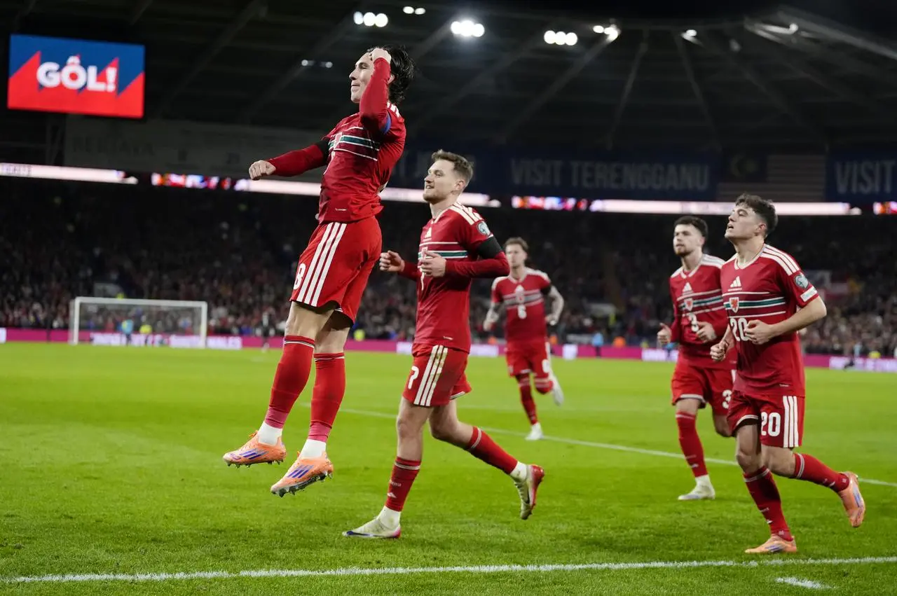 Wales players celebrate