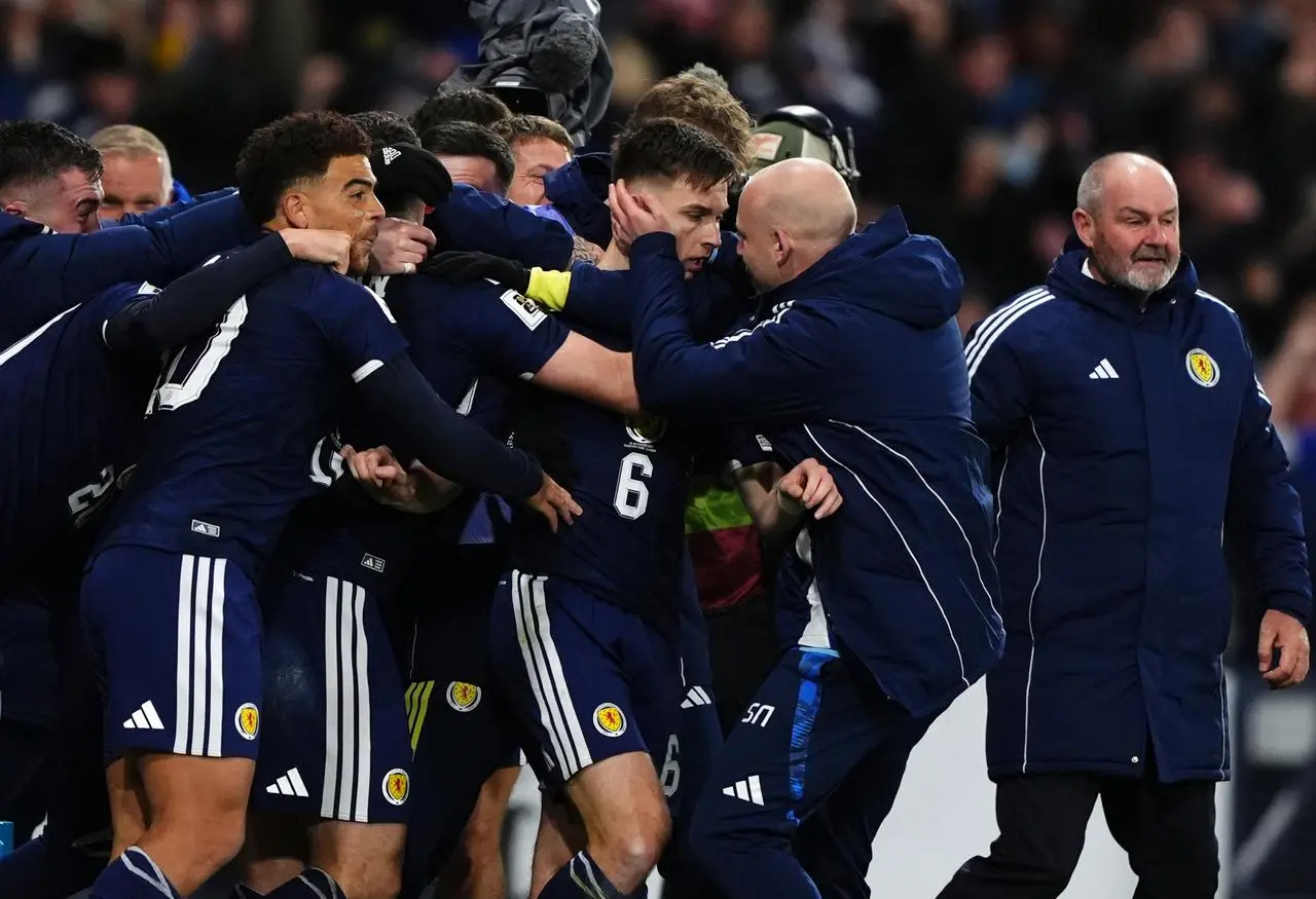 Scotland’s Kieran Tierney celebrates
