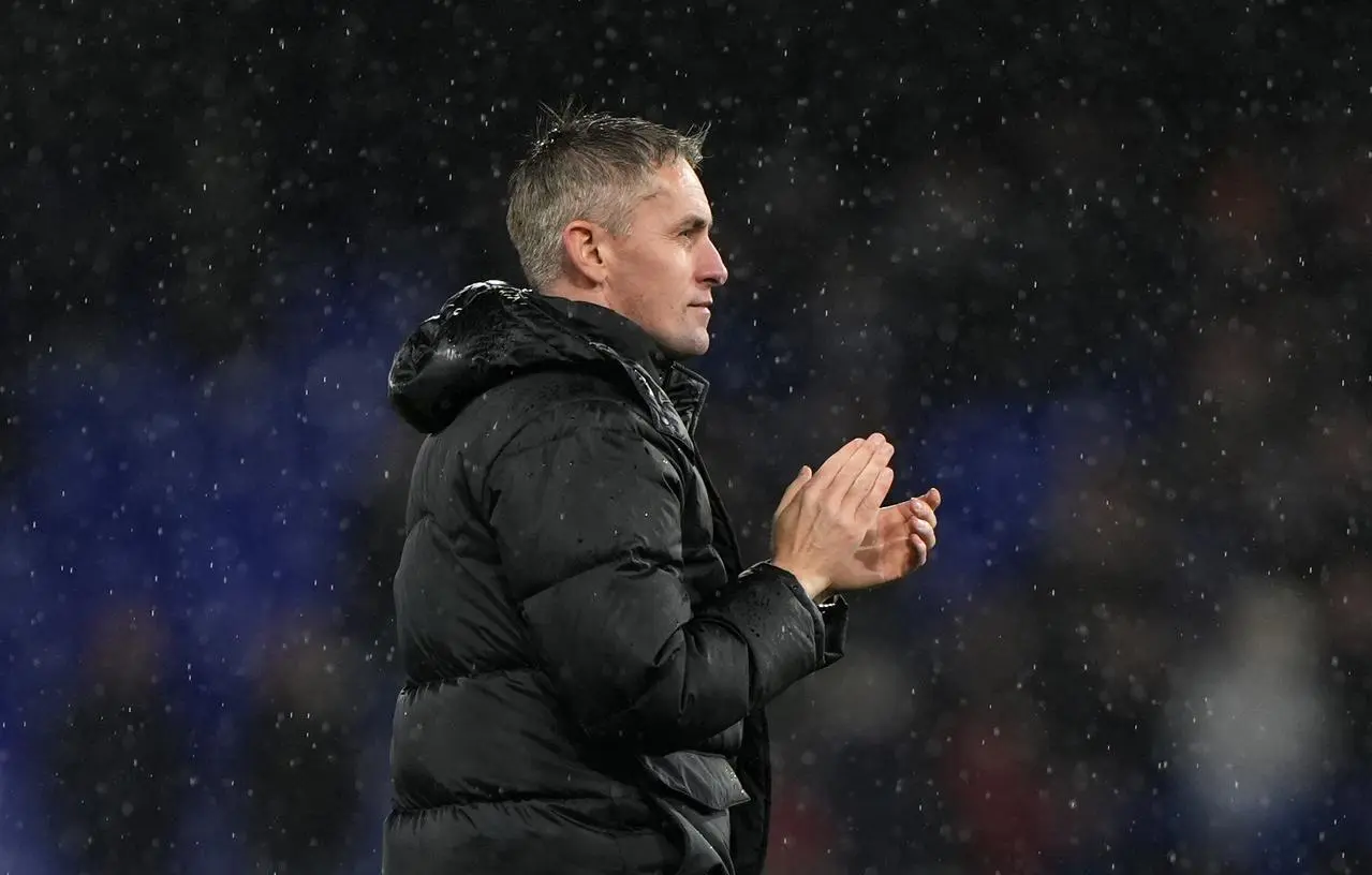 Ipswich Town manager Kieran McKenna applauds the fans