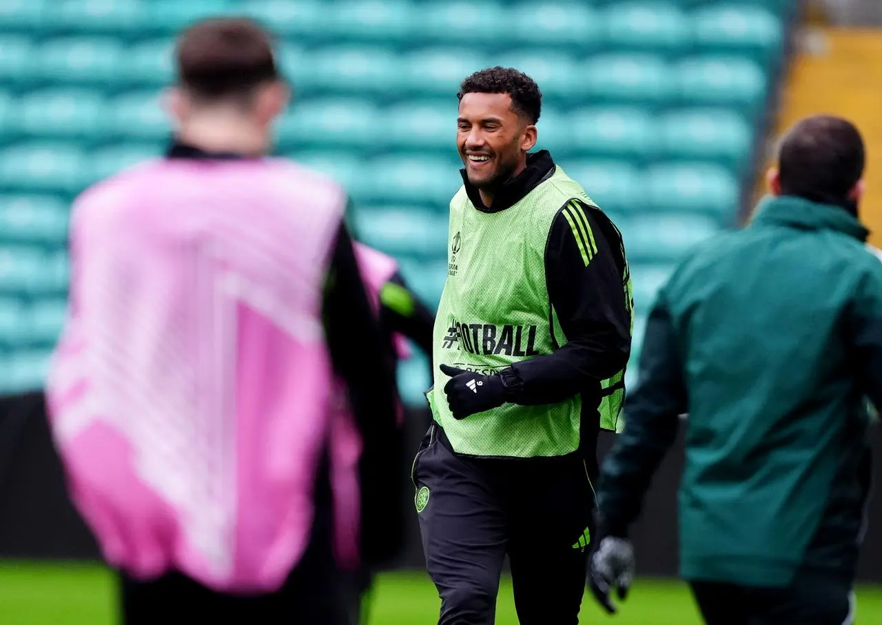 Celtic’s Auston Trusty during a training session at Celtic Park