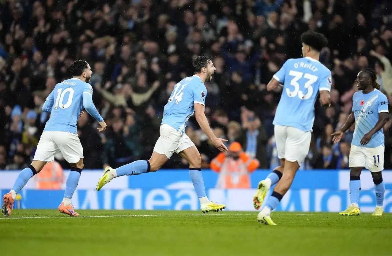 Nico Gonzalez (centre) celebrates scoring 