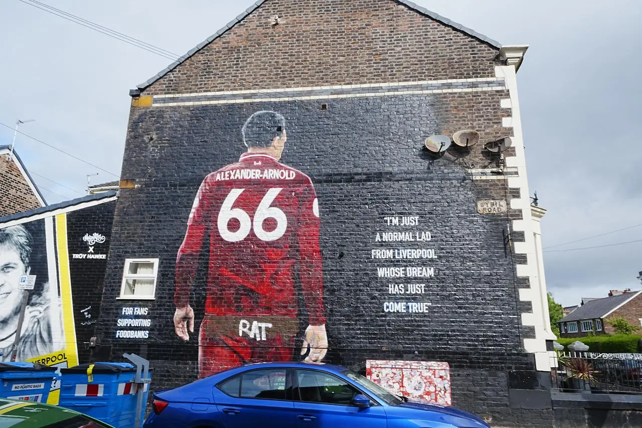 The Trent Alexander-Arnold mural in Liverpool was defaced 