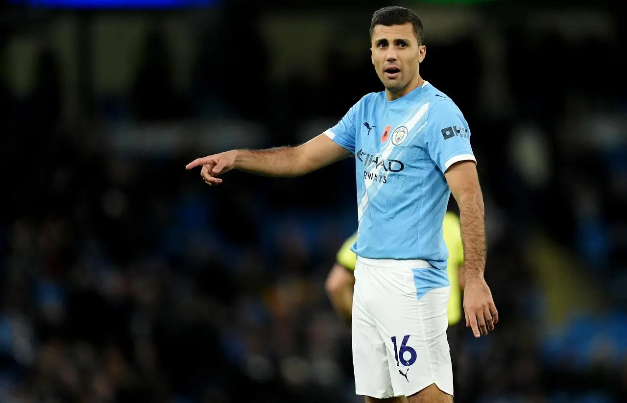 Manchester City’s Rodri during a Premier League match