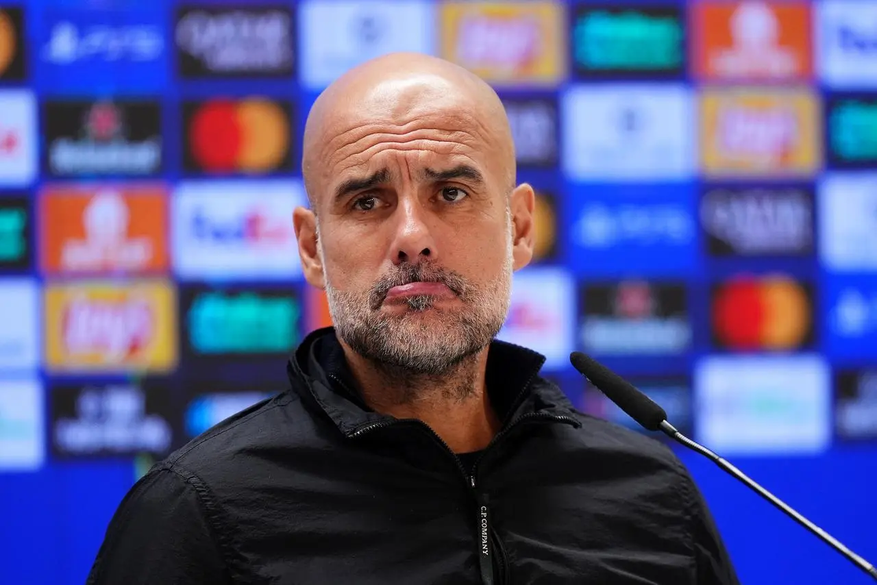 Pep Guardiola at a press conference