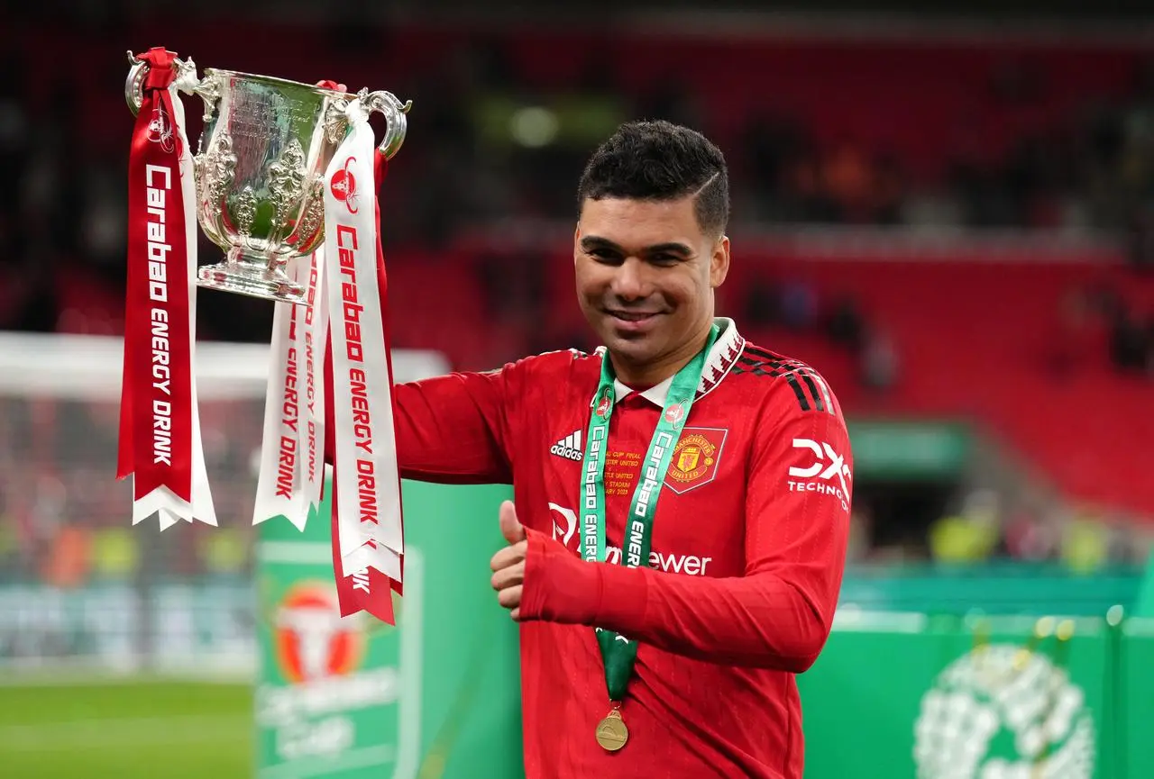 Casemiro with the League Cup trophy