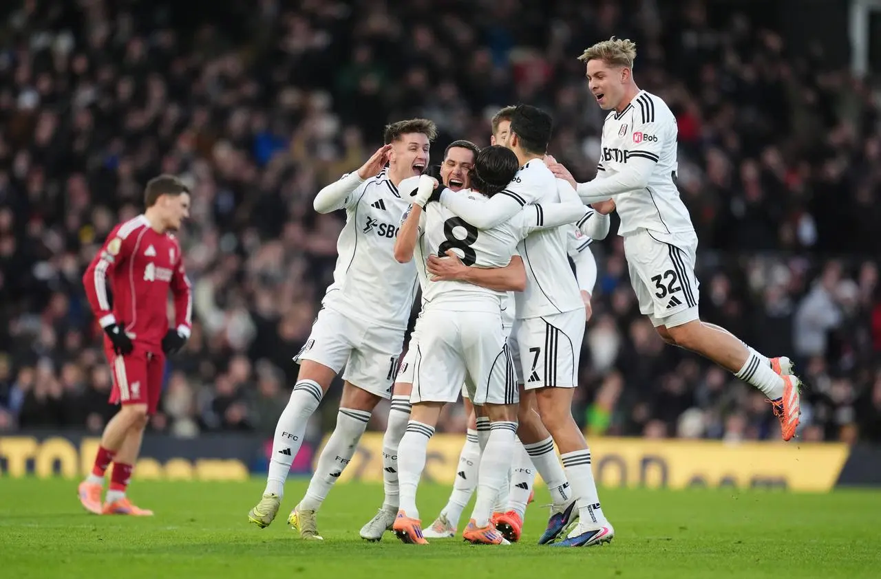 Fulham’s Harry Wilson celebrates scoring
